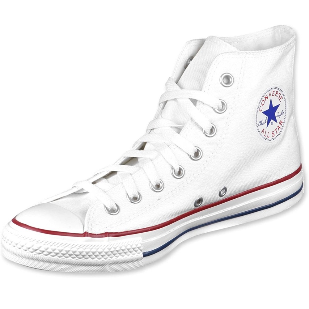 Unisex converse chuck taylor white high top leather sneakers.